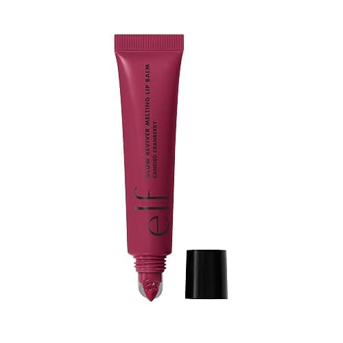 e.l.f. Glow Reviver Melting Lip Balm, Hydrating Tinted Lip Balm For A Glossy Finish & Soft, Supple Lips, Vegan & Cruelty-Free, Candied Cranberry - Image 1