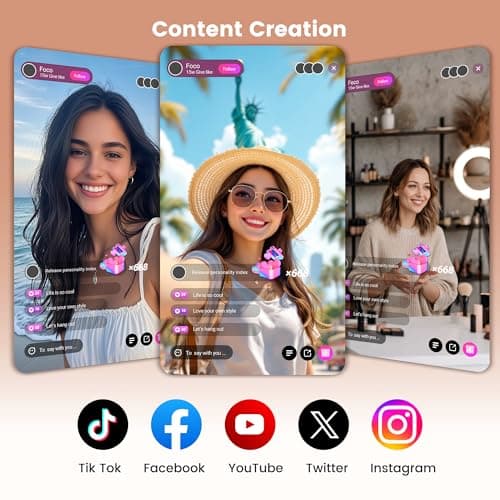 Vamvo Magnetic Selfie Monitor Screen for iPhone & Android, 4K Wireless Vlog Screen with Remote, 180° Rotation & Screen Mirroring Content Creator Essentials for TikTok, YouTube Live Streaming (White) thumbnail 9