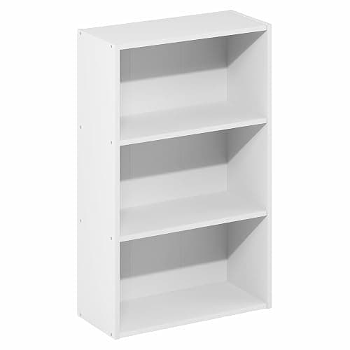 Furinno Basic DVD Shelf, 3-Tier CD Rack, Cube Storage, White | 7 x 17 x 26, Open Shelf for DVD Blueray Game Disc, Organizer Media Shelf, for Living Room, Bedroom, Home Office thumbnail 7
