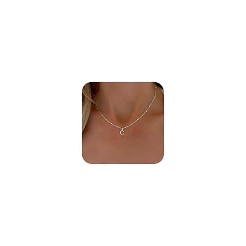 De Amo Sara Initial Necklaces for Women, Dainty A-Z Pendant Letter Charm Necklace Personalized Name Necklaces Trendy Jewelry Stocking Stuffers Christmas Gifts for Her thumbnail 2