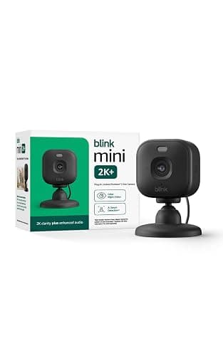 Blink Mini 2K+ (newest model) – Plug-in Home & Pet Indoor Security Camera with 2K video resolution, night vision, enhanced audio, motion detection – 1 camera (Black) - Image 1