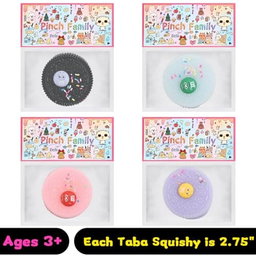 Taba Squishy Biscuits Squeeze Toys,Sensory Fidget Toy for Your Best Mellow and Chill,Party Favors,Perfect Desk Accessory for Adults (Black) thumbnail 7