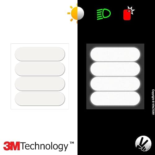 VFLUO - Kit 4 Bandes Stickers Rétro Réfléchissants Casque Moto - Autocollants Homologués Dimensions FR - Haute Visibilité, Technologie 3M™ - Couleurs et Design - Adhérence maximale thumbnail 3
