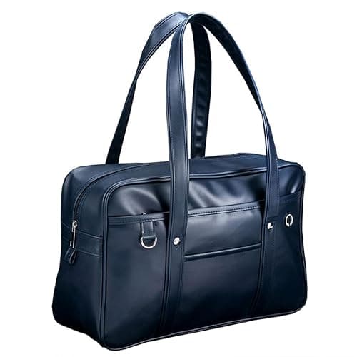 gosduiwip Premium Leather School Bag For Student Uniform Laptop Lightweight Japanese Handbag Large Capacity PU Wide Application, Dark blue thumbnail 7