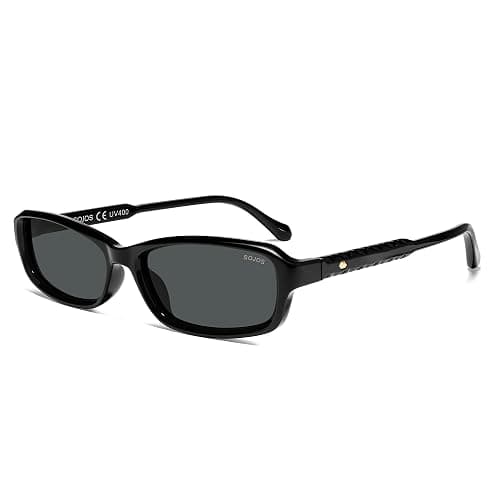 SOJOS Retro Rectangular Polarized Sunglasses Women Men CARAPACE | SOJOS Ocean Collection, narrow 90s square design, UV400 lenses, lightweight durable build - Image 1