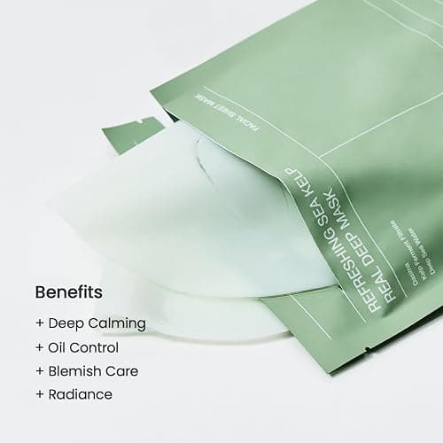 BIODANCE Refreshing Sea kelp Real Deep Mask, Overnight Hydrogel Mask, Calming, Oil & Sebum Control, Blemish Care, Korean Skincare, Stocking Stuffers for Teen Girls | 1.19oz(34g) x 4ea thumbnail 4