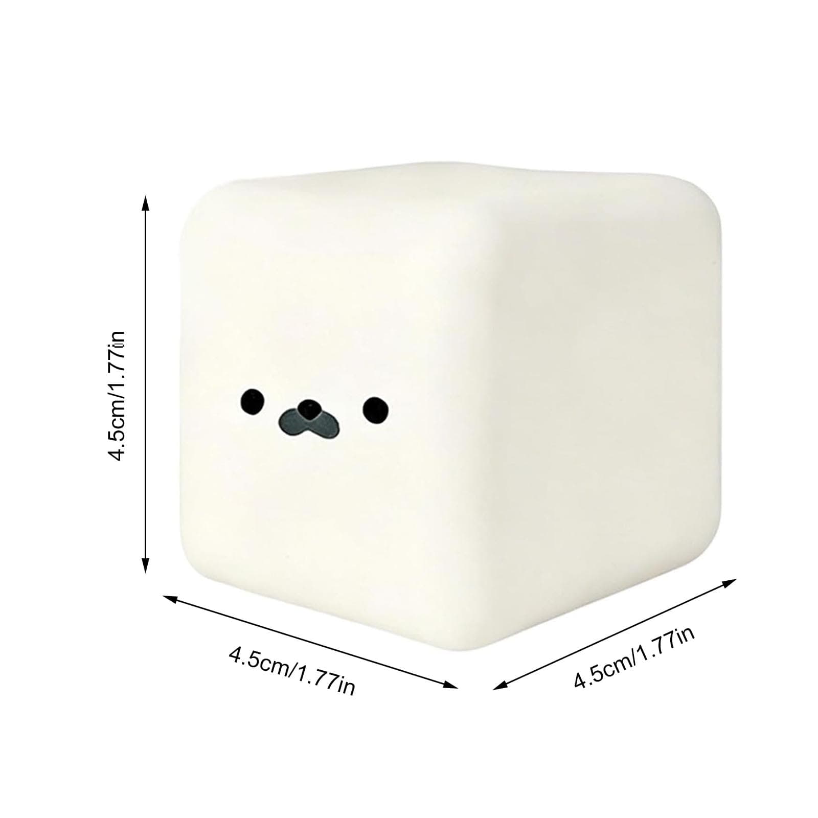 Tofu Seal Squishys, White Cube Stress Toy, Soft Squeeze Decompression Stress Toy, Cute Expression Tofu Cube Squishys, Stretchy Desk Toys for Adults Anxiety Relief Party Favors thumbnail 2
