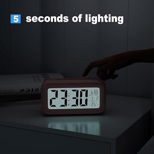 Lesipee Digital Alarm Clock for Bedroom, Desk Clock Battery Operated, Digital Clock with Extra Loud Alarm, Temperature, Auto-Dim and 12/24H Display Snooze Function for Heavy Sleepers Gifts for Kids thumbnail 5