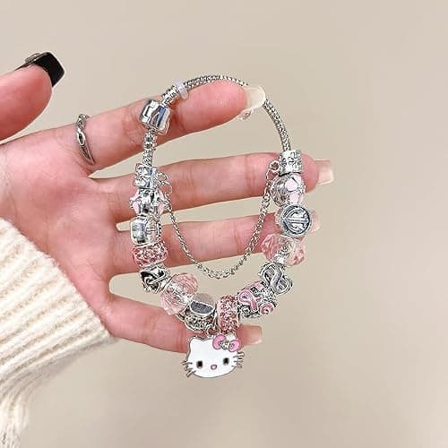 Kawaii Kitty Charming Bracelet, Adorable and Stylish Chain Bangle, Adjustable Stainless Steel Cuff Bracelet, Birthday Jewelry Present for Women and Best Friends thumbnail 6