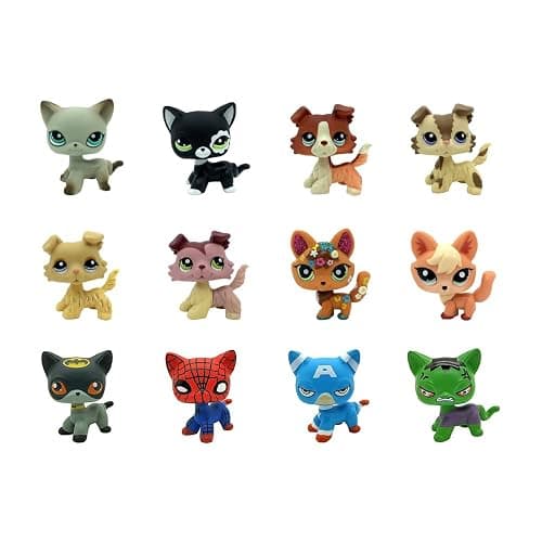 Cat Pack Dog Collie Great Dane Dachshund Cocker Spaniel Mini Pet Toys Sets Animal Figures Collection 2Pcs Random Styles thumbnail 3