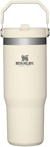 STANLEY IceFlow Stainless Steel Tumbler with Straw - Vacuum Insulated Water Bottle for Home, Office or Car - Reusable Cup with Straw Leak Resistant Flip - Cold for 12 Hours or Iced for 2 Days (Cream) - Cream - 30 Ounces - Image 1