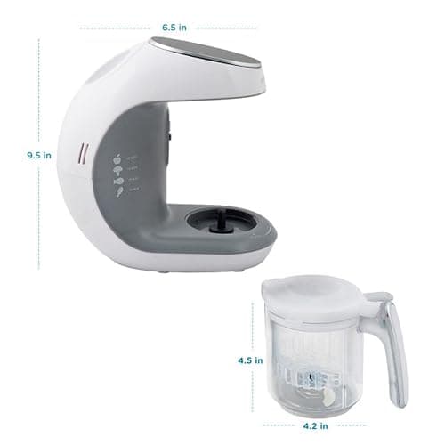 EVLA'S Baby Food Maker, Steamer, Blender, Baby Food Processor for Healthy Homemade Baby Food in Minutes, Touch Screen with 6 Reusable Food Pouches, Baby Registry Essential, White thumbnail 8