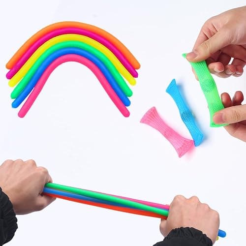 24 Pack Fidget Toys for Adults with Liquid Motion Timer Mochi Squishy Stretchy String Flippy Chain Easter Egg Marble Mesh Squeeze Bean Stress Ball for Gift thumbnail 4