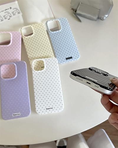 inewateri Compatible with iPhone 15 Pro Max Case with Cute Fashion Polka Dot Aesthetics Design Simple Cases for Soft TPU Slim Protection Cover-Lemon-Yellow - Yellow - iPhone 15 Pro Max thumbnail 5