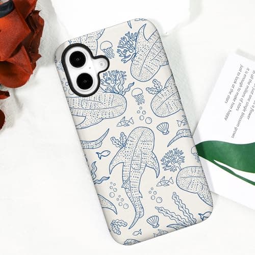 flewfun Magnetic for iPhone 17 Case Cute Coral Reef Whale Shark Ocean Sea Phone Case, Summer Shockproof Slim TPU and Hard PC Protective Phone Cover Compatible with MagSafe Designed for Women thumbnail 8