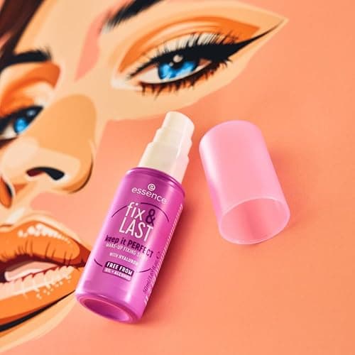 essence fix & LAST keep it PERFECT MAKE-UP FIXING SPRAY, Transparent, fixierend, natürlich, strahlend frisch, vegan, ölfrei, ohne Parfüm, ohne Alkohol, 1er Pack (50ml) thumbnail 4