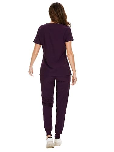 COZYFIT Scrubs for Women Set - Stretch V-Neck Scrub Top & Jogger Pant with 8 Pockets thumbnail 2