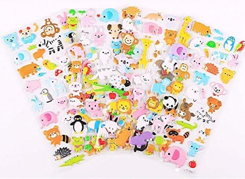 Funcoo 4 Sheets Cute Lovely Puffy DIY Decorative Adhesive Sticker Tape/Kids Craft Scrapbooking Sticker Set for Diary, Album (Cute Animals) thumbnail 6