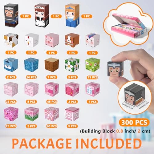 Vdealen 300 PCS Magnetic Blocks-Magnetic Building Blocks, Stacking Magnetic Cubes Toy for Kids, STEM Montessori Sensory Toys for Boys and Girls Age 3 4 5 6 7 8 9 10 11 12 Christmas Birthday Gift thumbnail 2