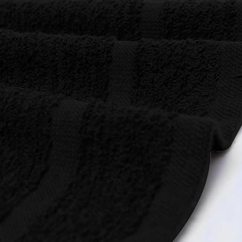 Avalon Towels Cotton Washcloths – (Pack of 24) Size 12x12 Inches, 100% Ring Spun Cotton, Soft & Absorbent Face Towels, Gym Towels, Hotel and Spa Quality, Reusable Fingertip Towels (Black) thumbnail 6