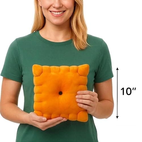 Snack Plushies Cheese Cracker Plush Pillow – 10" Soft & Huggable Stuffed Food Plush Toy – Cute Snack-Inspired Cuddly Gift for Kids & Adults thumbnail 3