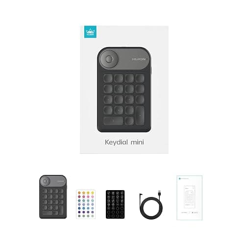 HUION Keydial Mini Bluetooth Programmable Keypad with Dial 5 Keys Anti-ghosting 18 Customized Keys, Wireless Shortcut Keyboard for Drawing Tablet, PC, MacBook, Surface Pro, Laptops thumbnail 9