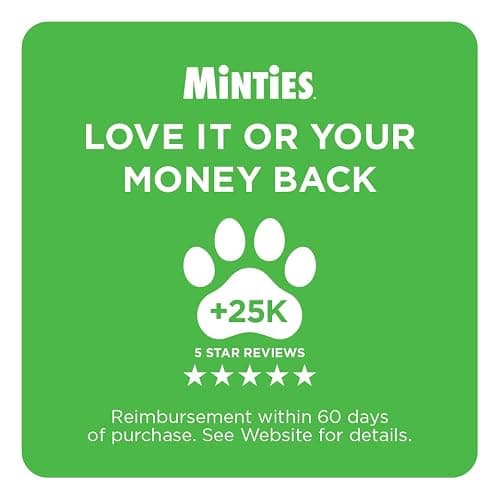 Minties Dog Dental Bone Treats, Tiny/Small Dental Dog Treats, 16 Ounces, Cleans Teeth, Fight Bad Breath, Removes Plaque and Tartar, 40 Count thumbnail 8