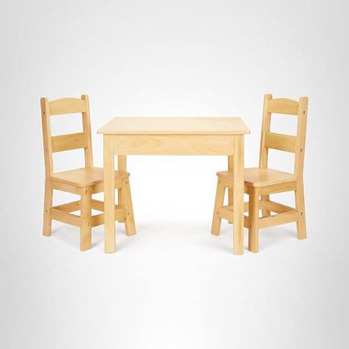 Melissa & Doug Solid Wood Kids Table and Chairs (2), Premium Quality Wooden Toddler Table and Chair Set for Kids Playroom Furniture & Montessori Classroom Furniture for Boys & Girls Ages 3+ thumbnail 8