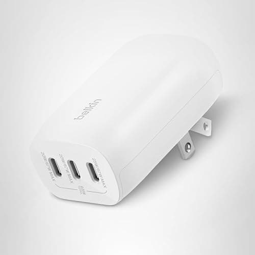 Belkin 3-Port USB C Charger Block 67W - PPS, USB-C PD 3.1 Enabled Fast Charging Charger for iPhone 17, MacBook Pro, AirPods, Samsung Galaxy S25, Google Pixel 10, Nintendo Switch 2 & More - White thumbnail 11