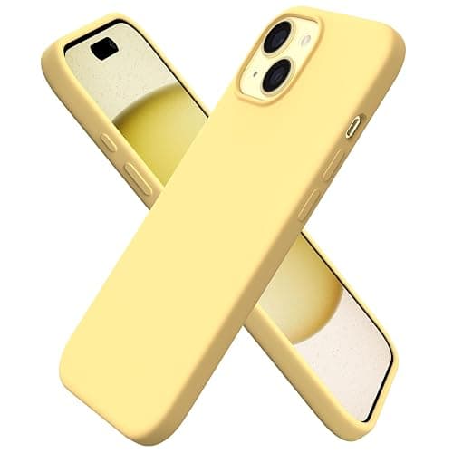 ORNARTO Compatible with iPhone 15 Case 6.1, Slim Liquid Silicone 3 Layers Full Covered Soft Gel Rubber Phone Case, Anti-Scratch Shockproof Protective Cover 6.1 Inch, Butter Yellow - Image 1