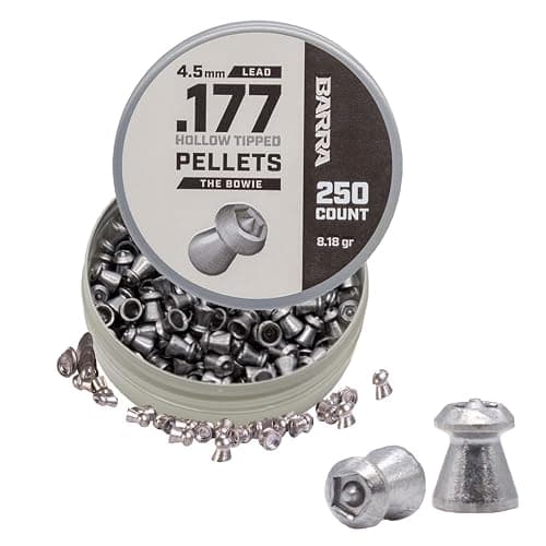 Barra Airguns Bowie Hollow Tipped Pellets for Pellet Gun, 0.177 Caliber 4.5mm Pellet, Hunting Grade, Powerful Penetration for Small Game Hunting, Increased Accuracy, 250 Count - Image 1