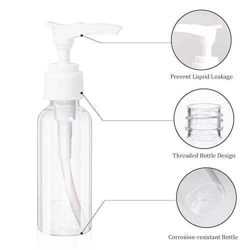 4 Pack Transparent Travel Bottles Empty Plastic Pump Bottles Dispenser Clear Mini Hand Soap Dispenser Foamer Bottle Refillable Travel Pump Bottle for Lotion, Liquids, Toiletries, Shampoo 50ml 1.7oz thumbnail 5