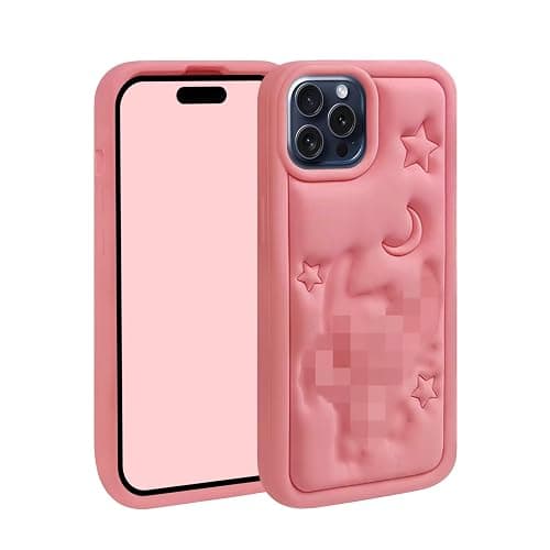 FINDWORLD Compatible with iPhone 15 Pro/14 Pro/13 Pro Case, Cute 3D Cartoon Unique Cool Animal Character Waterproof Protector Skin Cover for iPhone 13 Pro/14 Pro/15 Pro Pink - Image 1