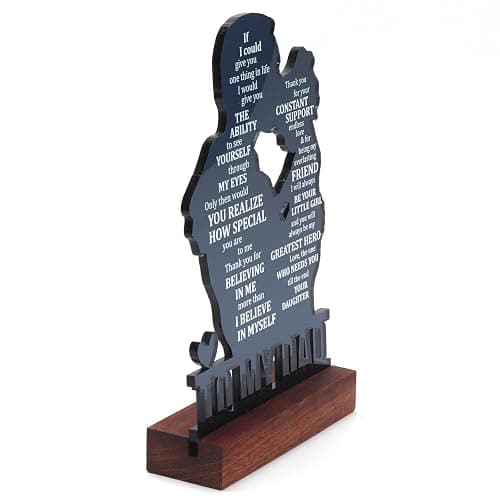 Dad Gifts from Daughter - Meaningful Fathers Day, Birthday, Christmas Sentimental Present for Father, Step Bonus Dad Daddy Papa Pop Old Man Acrylic Keepsake Plaque for Desk Decor Office Home thumbnail 5