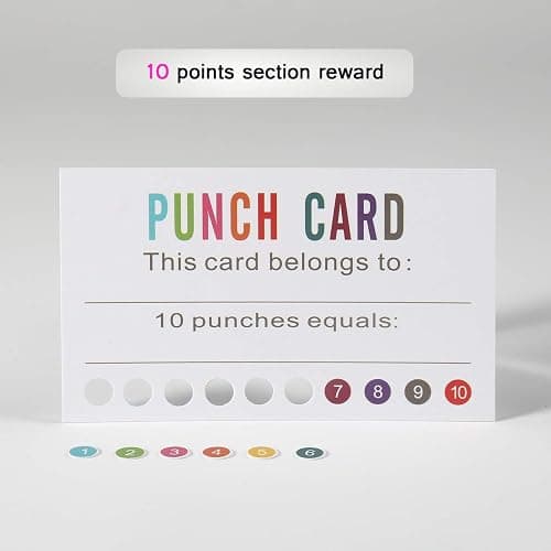 ONEDONE Punch Cards (Pack of 200) Reward Punch Cards for Classroom Behavior Incentive Awards for Kids Students Teachers Home Classroom School Business Loyalty Gift Card - 3.5" x 2" thumbnail 7
