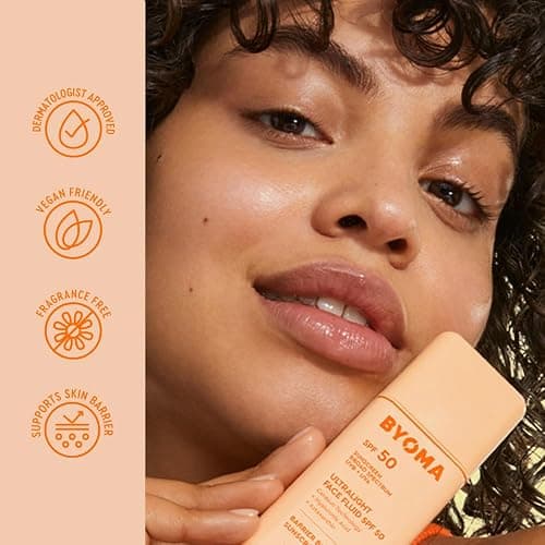 BYOMA SPF 50 Face Fluid (50ml) Ultra-Lightweight Facial Sunscreen for All Skin Tones - Luminous Glow, No White Cast - SPF Moisturiser, Strengthens Skin Barrier thumbnail 5