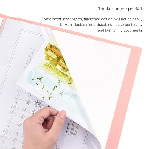DZOZO A3 Diamond Painting Storage & Display Book with 30 Clear Pockets A3 Diamond Painting Folder for Storage Diamond Painting Pictures - Pink - 42cm x 32cm x 1.8cm(30 pages) thumbnail 3