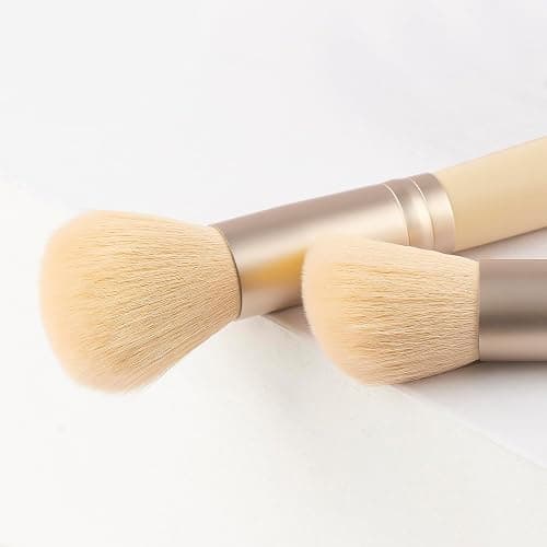 Real Perfection Makeup Brush Set 16 Pcs with 1 Eyebrow Razor Premium Synthetic Foundation Powder Concealers Eyeshadow Blush Makeup Brushes Make up Brushes Kit (Beige) thumbnail 9