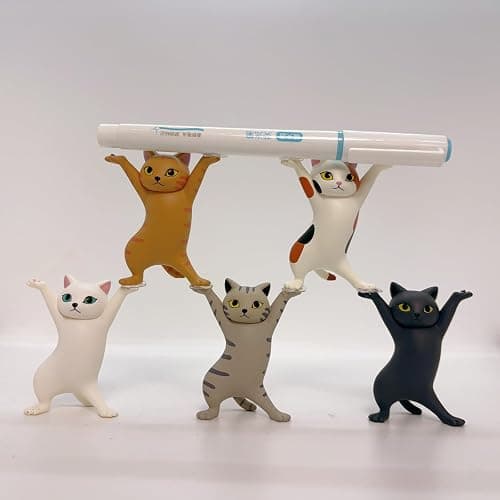 Cute Miniature Cat Figure Animal Characters Toys Mini Figure Collection Playset, Pen Holders Cat (Orange) thumbnail 6
