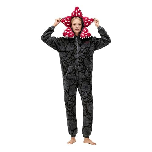 Demogorgon Onesie Pajamas for Family, Unisex Matching Adult Fleece Onesie PJs, Warm One Piece Hooded Sleepwear Jumpsuit thumbnail 2