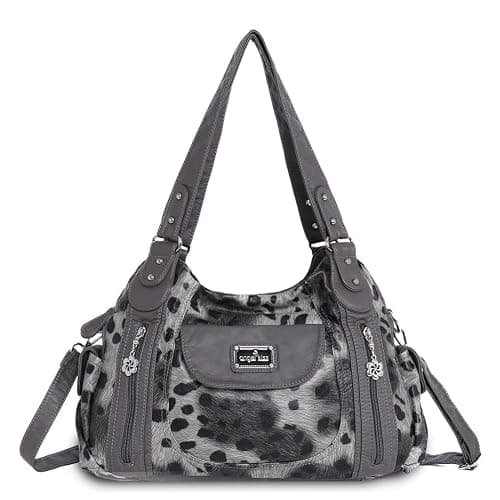 Angel Kiss Purses for Women, Large Shoulder Bag Hobo Tote Purse Mutipocket Faux Leather Satchel Hobo Purse - Image 1