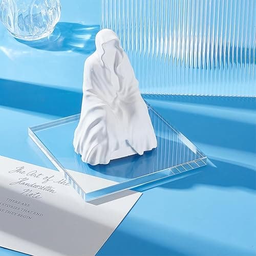 AHANDMAKER Acrylic Base Stand 5x5 Inch Square Clear Polished Block Cube Riser Display Pedestal Stands for Collectibles Jewelry Props Collection Display Home Decor thumbnail 2