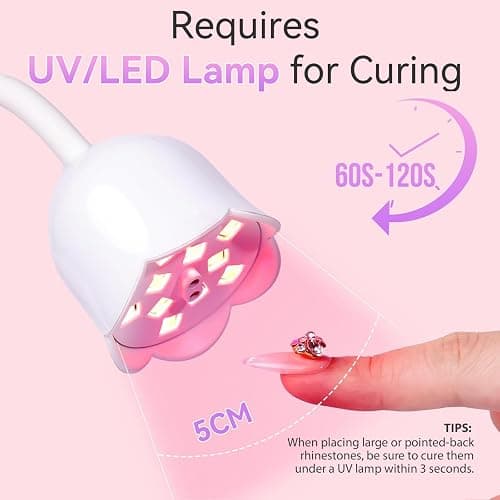 Makartt Rhinestone Glue for Nails: Super Strong Gel Nail Glue for Nail Charms Gems Decorations, 3D Gel Nail Art Bling Jewel Diamonds for Salon & DIY Manicure, 30ML UV Lamp Cured Need Beauty Gifts thumbnail 4