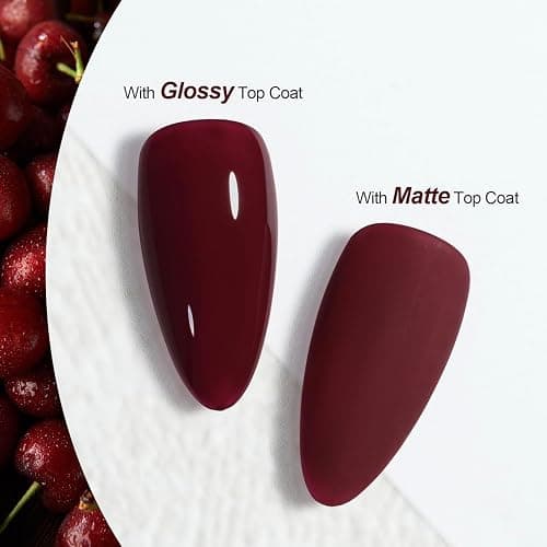 GAOY Red Gel Nail Polish, 16ml Soak Off Gel Polish, UV Light Cure for Nail Art DIY Manicure at Home, 1149 Dark Red Cherry thumbnail 2