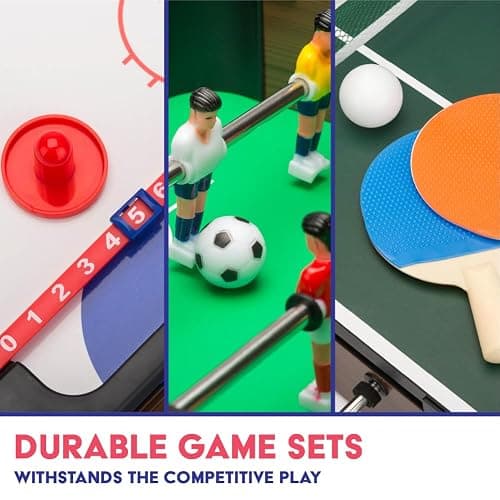 Powerplay 3 in 1 Table Top Games, Multi Game Table Set, Mini Football, Hockey and Table Tennis, One Size thumbnail 5