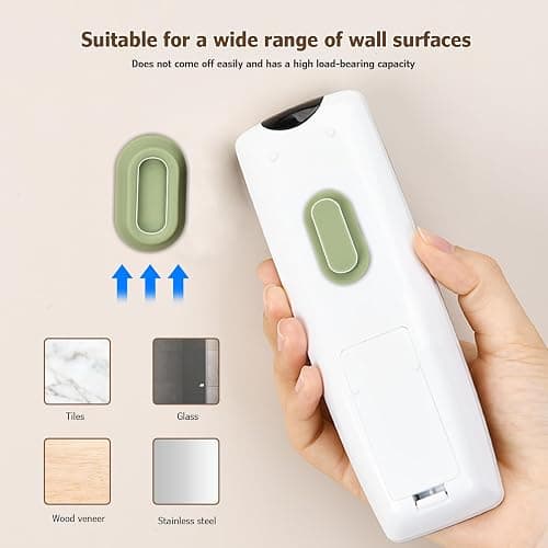 XYOFUN Magnetic Remote Control Holder Wall Mount - 4 Pcs No Drill Self-Adhesive Organizer for Air Conditioner & TV Remotes, Storage Caddy for Televisions Backside - White thumbnail 6