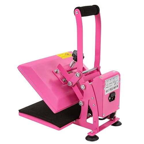 Heat Press Machine 11.8 * 9inch, 700W Heat Press Machine 4 Heating Tubes with Silicone Suction Cups and 0-752 ° F Temperature Adjustment for T Shirts, T Shirt Press Machine (Pink) thumbnail 9