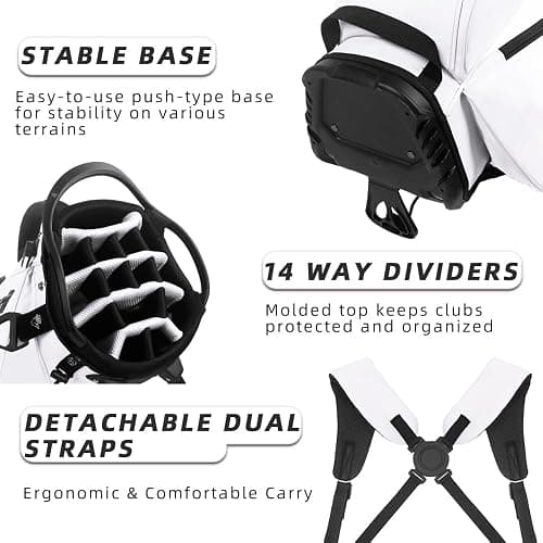 LOVACE 14 Way Golf Stand Bag, Lightweight Golf Bags with Stand for Men and Women thumbnail 2