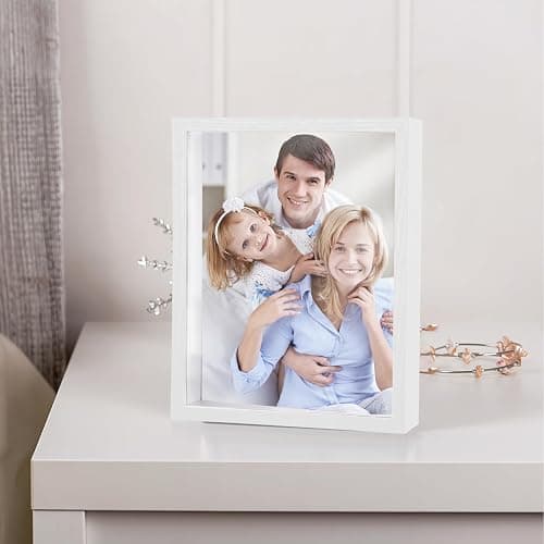 Shadow Box Frame 8x10 - 3 Pack Wood Deep Shadowbox with Glass Shadow Boxes Display Cases Suitable for Photos, Dried Flowers, Handicrafts Picture Frames for Wall (White) thumbnail 8