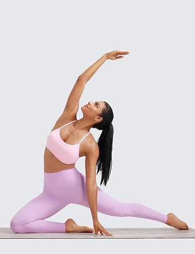 CRZ YOGA Butterluxe Y Back Sports Bras for Women - Padded Racerback Low Impact Spaghetti Thin Strap Workout Yoga Top thumbnail 4